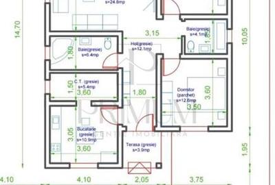 Casă individuală cu 3 camere cu Canalizare în Moșnița Nouă - 4