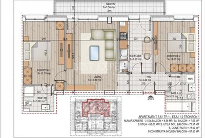 Apartament cu 3 camere decomandat în Titan - 1