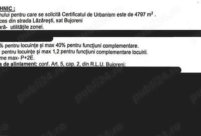 Teren de 4797 mp, în Bujoreni