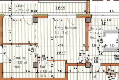 Apartament cu 2 camere 48 mp, Terasa 24 mp, Bloc Nou, zona Marasti - 2