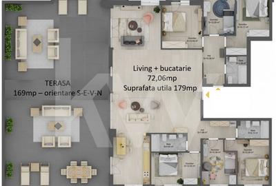 Penthouse Sibiu 179mpu 170mp terasa 8 camere 4 bai Doamna Stanca Sibiu - 2