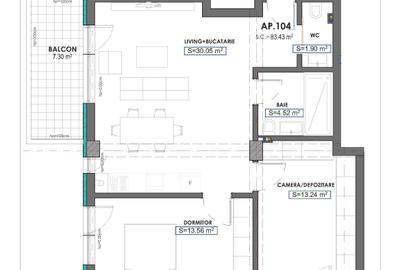 Apartament cu 3 camere decomandat în Brătianu - 3