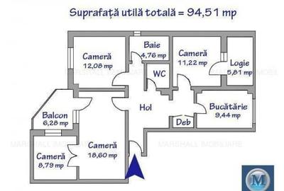 Apartament 4 camere de vanzare, zona Ultracentral, 94.51 mp #14009 - 15