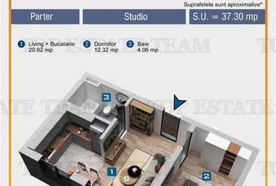 Garsoniera 34.56 mp, bloc nou, superba, termen finalizare Martie 2026, MILITARI - 5