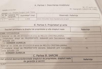 Teren de 1439 mp, în Ohaba-Forgaci - 1