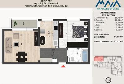 Apartament cu 2 camere decomandat în Negru Vodă - 2