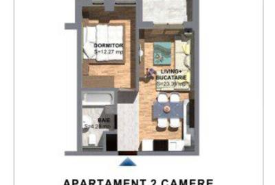 Apartament cu 2 camere decomandat în Nord - 2