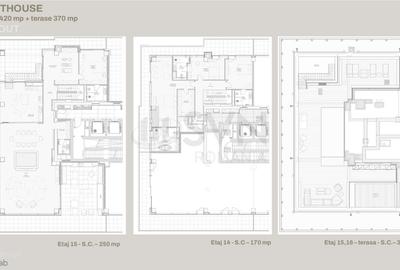 REA1023372 Penthouse high end cu terasa tip rooftop si piscina I One Floreasca T - 14
