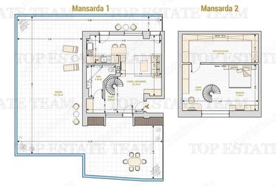2 camere cu Terasa de 100 mp , Duplex Exclusivist Lux la Mansarda! - 3