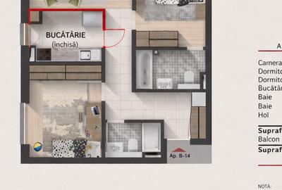 Apartament cu 3 camere decomandat în Central - 1