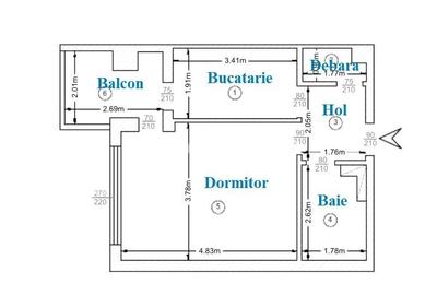 Apartament 1 camera, 40 mp, et. 2/6, lift, mobilat, langa LIDL BUCIUM - 6
