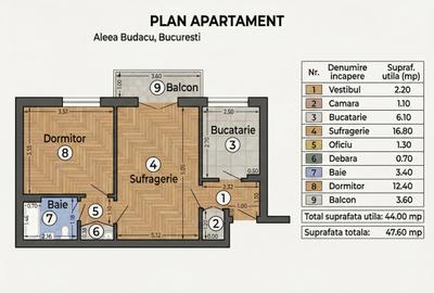 Apartament cu 2 camere semidecomandat în Titan - 13