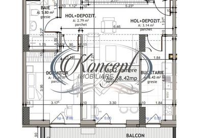 Apartament cu 2 camere semidecomandat în Iris - 9