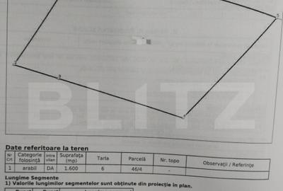 Parc Chindia/ Teren Intravilan 1.600 mp / Deschidere 82 ml - 2