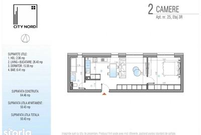 Apartament cu 2 camere în Tunari - 4