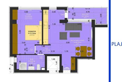 Mamaia Nord Promenada 2 Camere  61 mp Vedere La Mare Et 4/5(Lift) Mobilat Utilat - 17