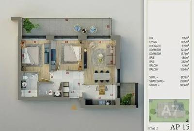Apartament De Vanzare 3 Camere | Piscina | Pista De Jogging - 3