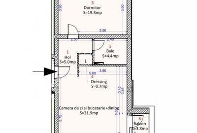 Apartament cu 2 camere balcon si loc de parcare in Selimbar - 3