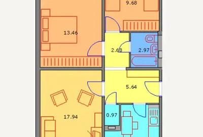 Apartament 3 camere decomandat, et. 1 4 Zona Ozana 66 mp utili - 5