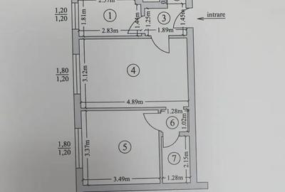 Apartament cu 2 camere semidecomandat în Ultracentral