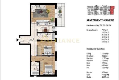 Apartament cu 3 camere decomandat în Central - 3