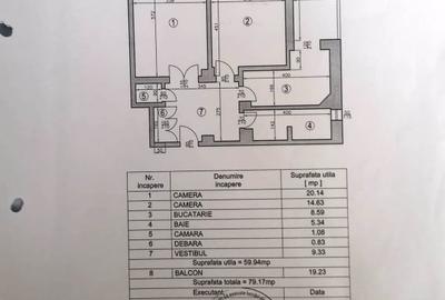 B-dul Decebal stradal 2 camere decomandat 80mp