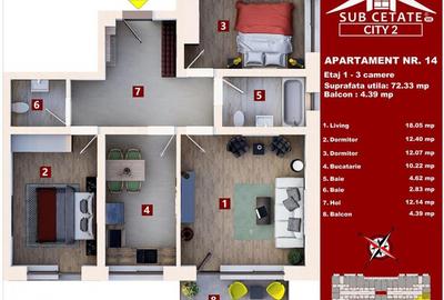 3 camere la mansarda 72 mp utili+terasa si cu credite bancare - 2