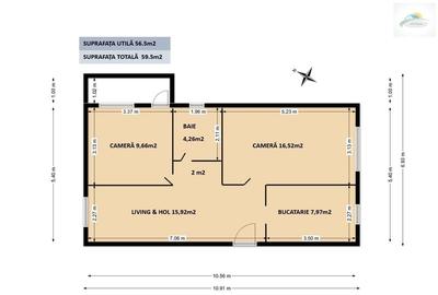 Apartament cu 3 camere decomandat, mobilat în Sud - 8