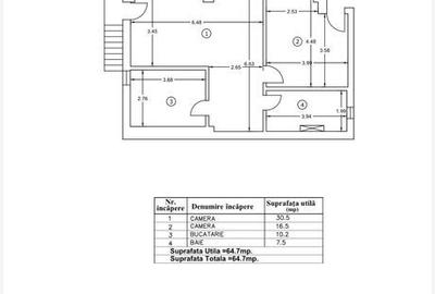 Apartament cu 2 camere decomandat în 16 Februarie - 2