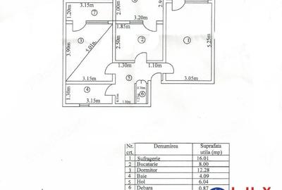 Apartament cu 2 camere decomandat în Babadag