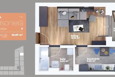 Garsoniera de vanzare dezvoltator - Zona Auchan Titan - 2