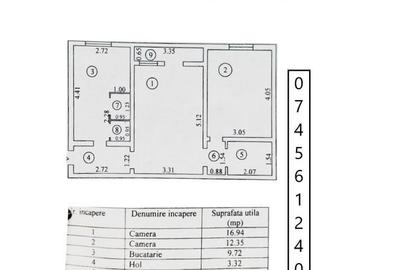 Apartament cu 2 camere semidecomandat în Micro 19