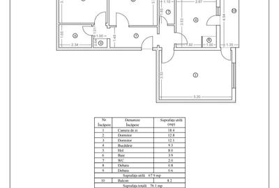 Apartament cu 3 camere decomandat în Central - 1