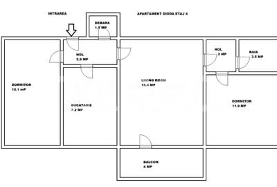 Apartament de vanzare zona Dioda cu 3 camere si balcon - 3