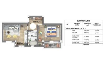 Apartament cu 2 camere nedecomandat în Bucium - 1