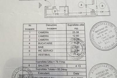 Apartament cu 3 camere decomandat în Central