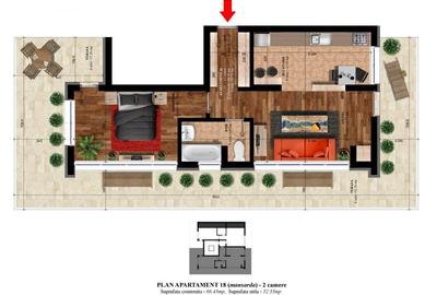 Apartament Penthouse 100mp utili Ambient Residence Bragadiru - 4