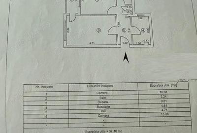 Apartament cu doua camere decomandat Micro 39 etaj 2 LIBER