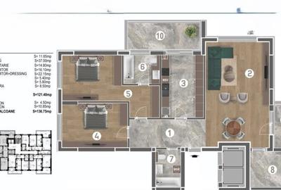 Apartament cu 3 camere decomandat în Văcăresti - 3