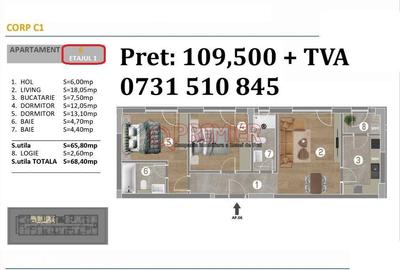 Apartament cu 3 camere în Metalurgiei - 2