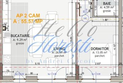 Apartament cu 2 camere semidecomandat în Florești - 3