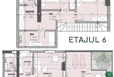 Penthouse cu 3 camere decomandat în Universitate - 6