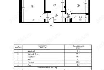 Apartament cu 2 camere decomandat în Tei - 4