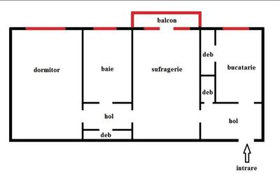 Apartament cu 2 camere semidecomandat în Central