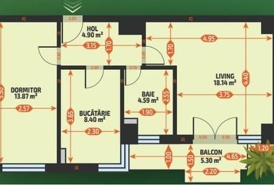 Apartament 2 camere,decomandat,bloc nou finalizat+loc parcare+boxa ,TVA inclus - 1