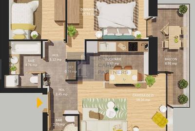 Apartament cu 3 camere în Cotroceni - 13