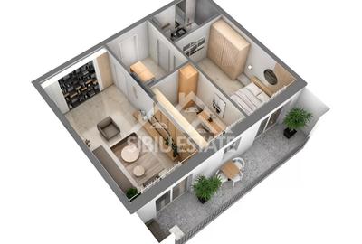 Apartament 2 camere decomandat, cu balcon 12 mp si parcare Apartament 2 camere decomandat, cu balcon 12 mp si parcare - 2