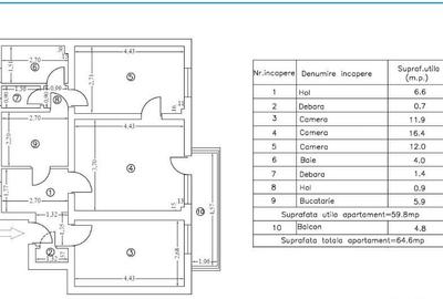 TRAIAN, APARTAMENT 3 CAMERE, BLOC REABILITAT - 15