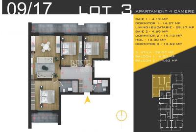 Apartament cu 4 camere decomandat în Cățelu