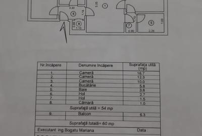 Apartament cu 3 camere semidecomandat, mobilat în Țiglina 2 - 17